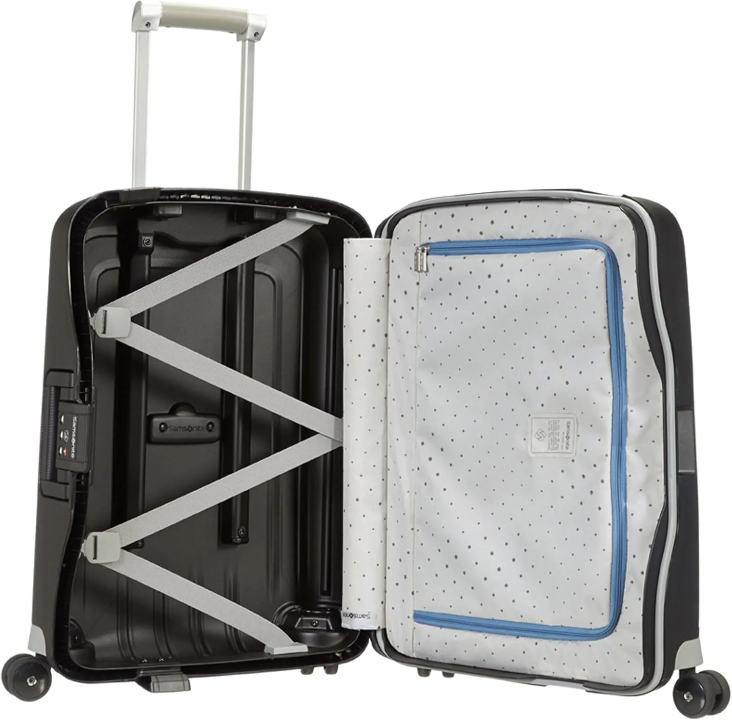 Samsonite S'Cure Hardside Luggage with Spinner Wheels, Black, Checked-Large 28-Inch