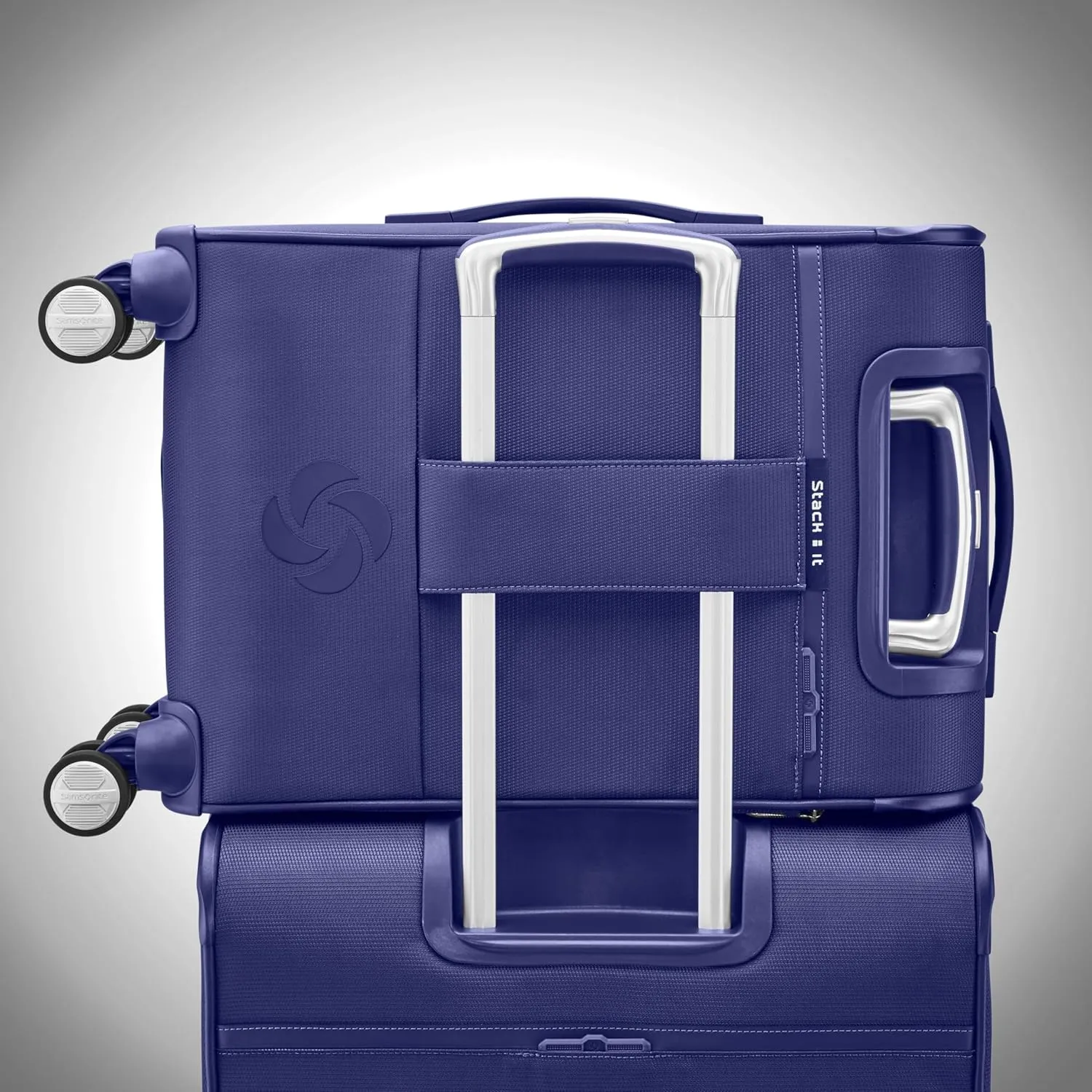 Samsonite Solyte DLX Softside Expandable Luggage with Spinner Wheels, Iris Blue, Carry-On 20-Inch