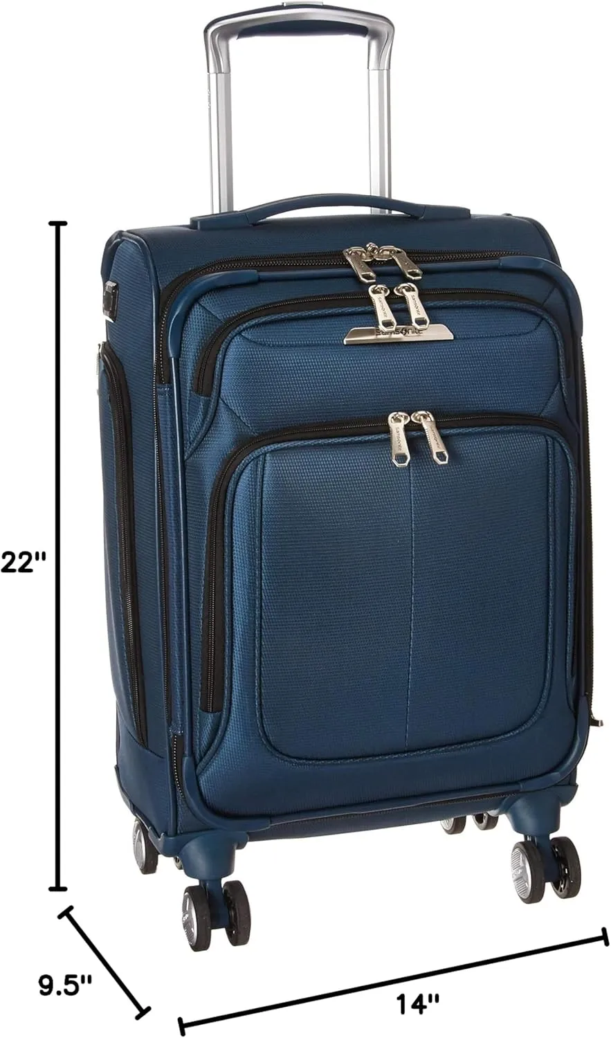 Samsonite Solyte DLX Softside Expandable Luggage with Spinner Wheels, Iris Blue, Carry-On 20-Inch