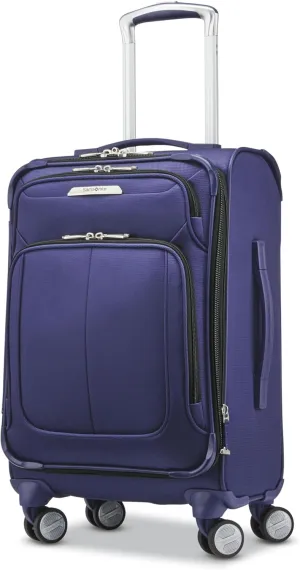 Samsonite Solyte DLX Softside Expandable Luggage with Spinner Wheels, Iris Blue, Carry-On 20-Inch