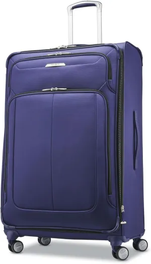 Samsonite Solyte DLX Softside Expandable Luggage with Spinner Wheels, Iris Blue, Checked-Large 29-Inch