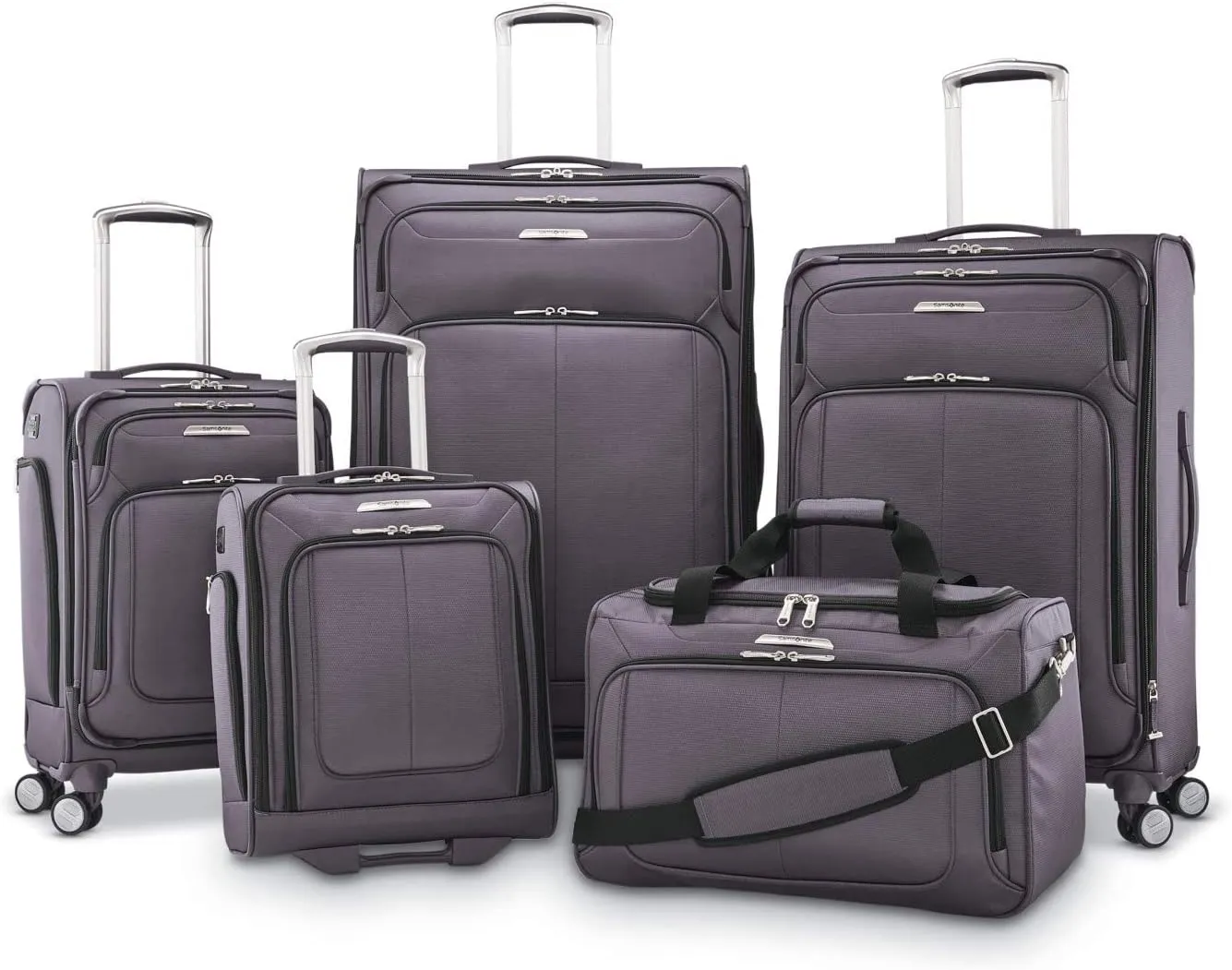 Samsonite Solyte DLX Softside Expandable Luggage with Spinner Wheels, Mineral Grey, Carry-On 20-Inch