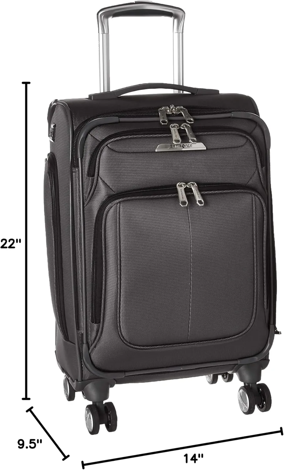 Samsonite Solyte DLX Softside Expandable Luggage with Spinner Wheels, Mineral Grey, Carry-On 20-Inch