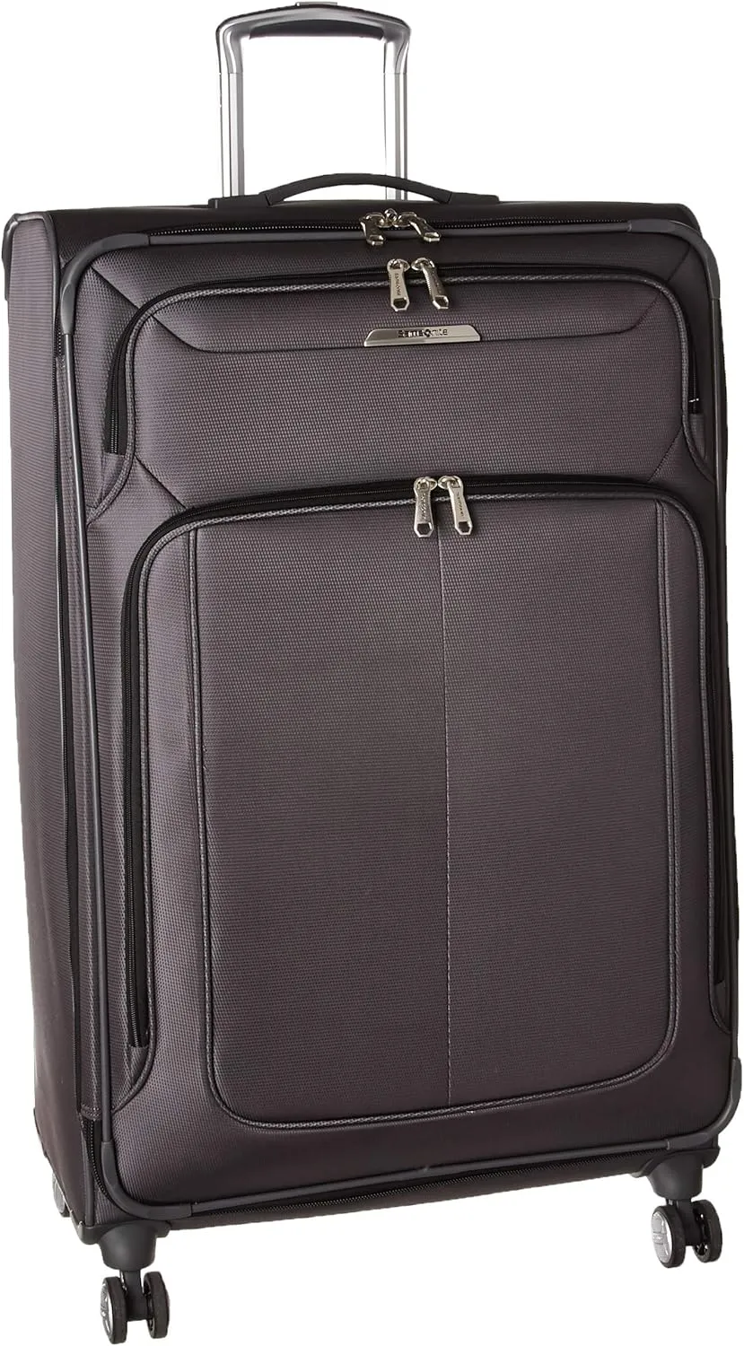 Samsonite Solyte DLX Softside Expandable Luggage with Spinner Wheels, Mineral Grey, Checked-Large 29-Inch
