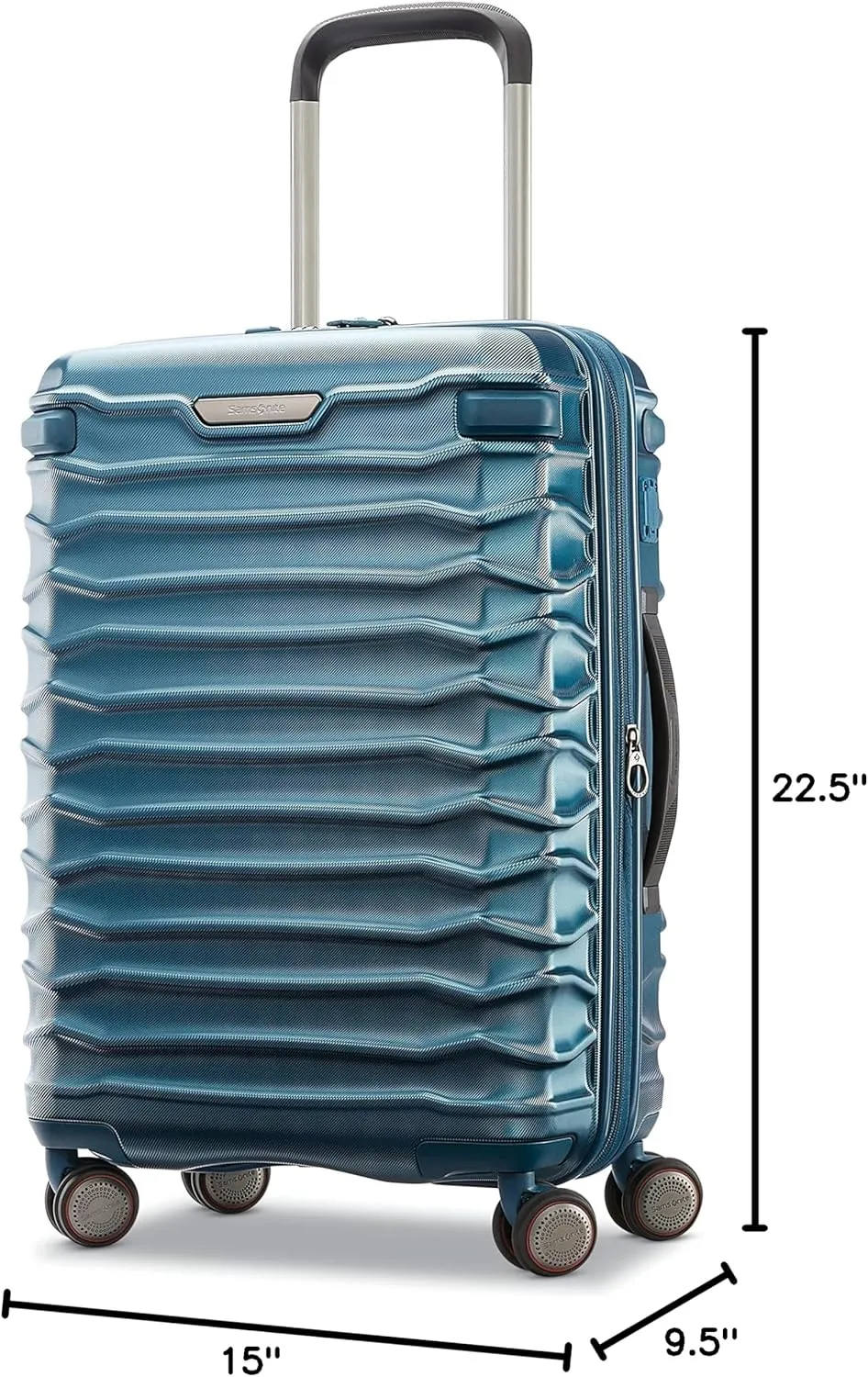 Samsonite Stryde 2 Hardside Expandable Luggage with Double Spinner Wheels, Carry On Glider, Deep Teal