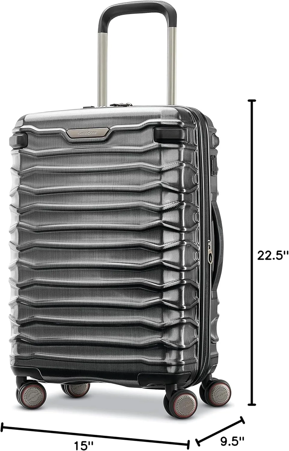 Samsonite Stryde 2 Hardside Expandable Luggage with Double Spinner Wheels, Carry On Spinner, Brushed Graphite