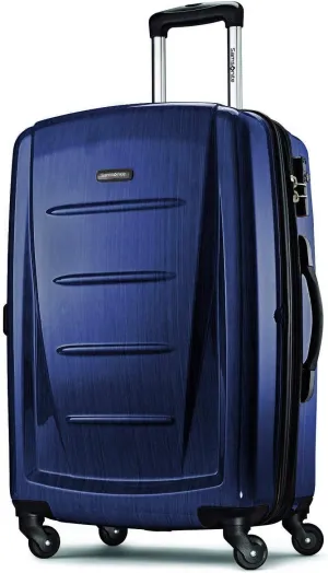 Samsonite Winfield 2 Hardside Expandable Luggage with Spinner Wheels, Navy, Checked-Large 28-Inch