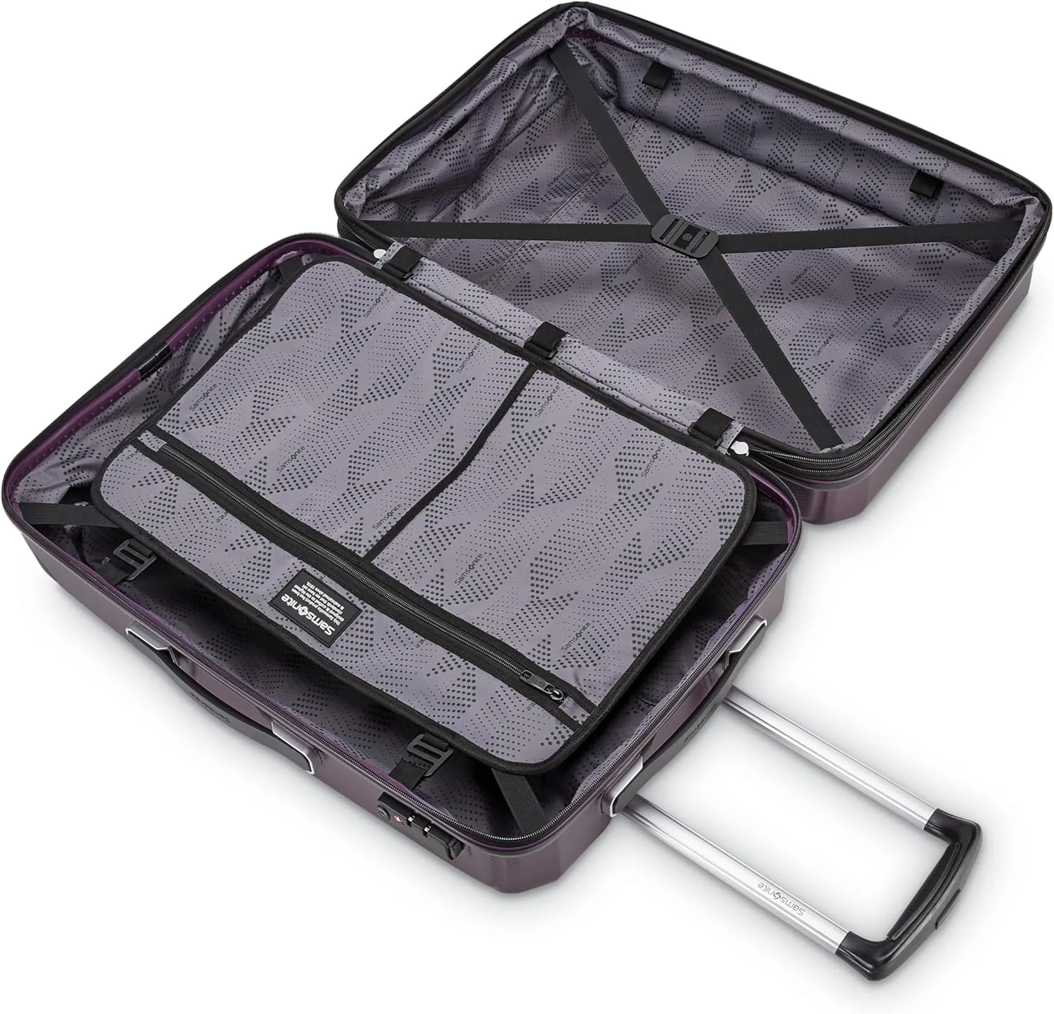 Samsonite Winfield 3 DLX Hardside Expandable Luggage with Spinners, 2PC SET (CO/MED), Plum Ombre