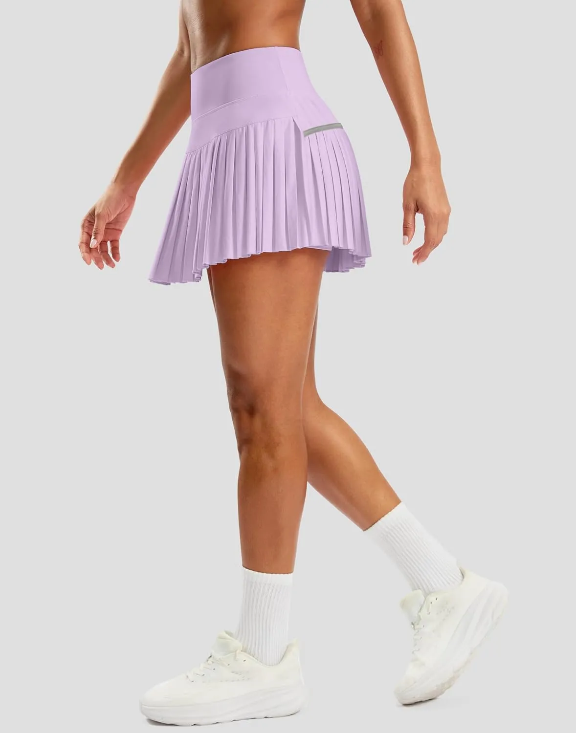 SANTINY Pleated Tennis Skirt for Women with Pockets High Waisted Athletic Golf Skorts with Shorts for Workout Pickleball