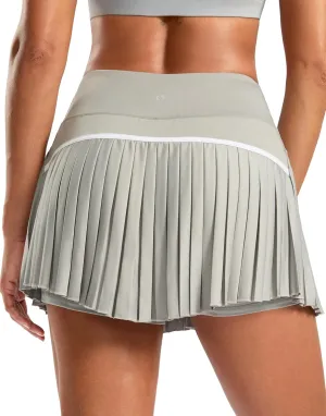 SANTINY Pleated Tennis Skirt for Women with Pockets High Waisted Athletic Golf Skorts with Shorts for Workout Pickleball