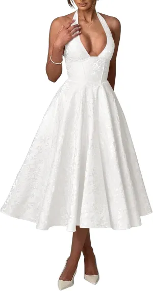 Satin Prom Dresses 2025 Jacquard A Line Tea Length Formal Party Gowns