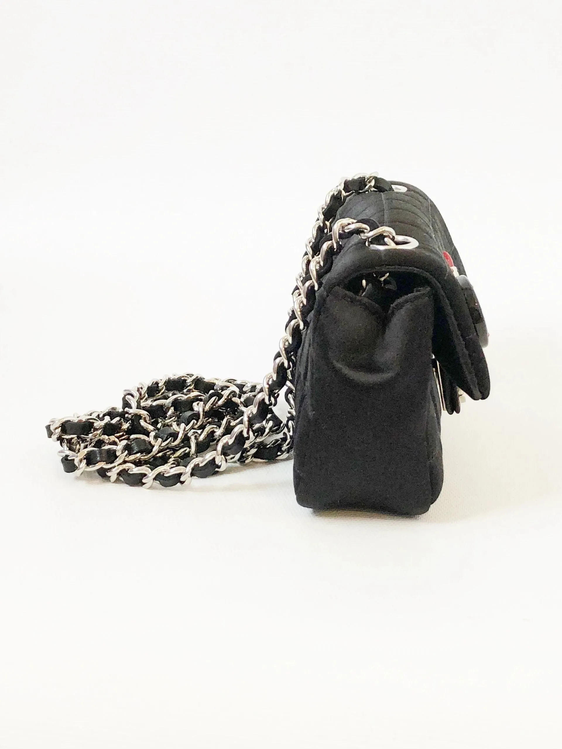 Satin Quilted Flap Bag
