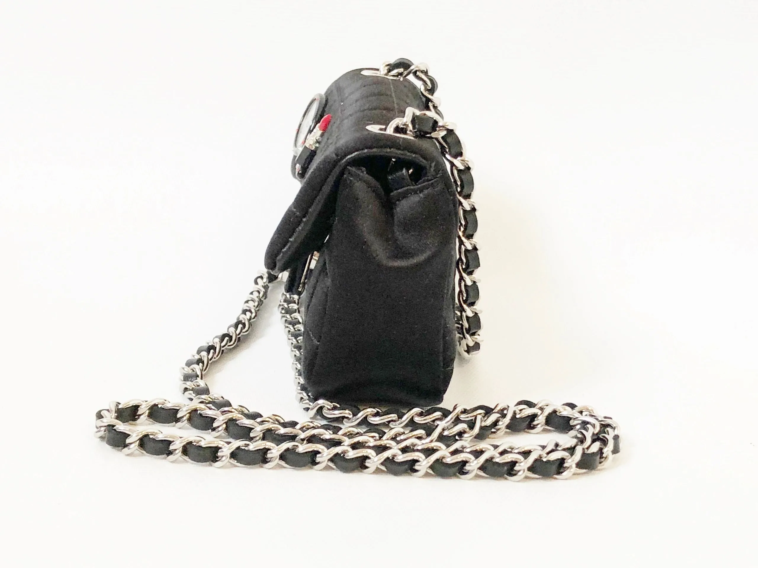 Satin Quilted Flap Bag