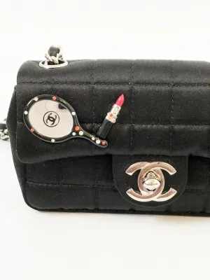 Satin Quilted Flap Bag