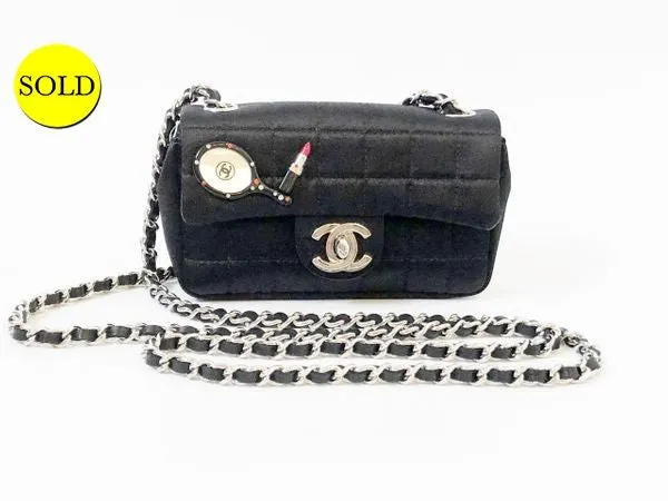 Satin Quilted Flap Bag