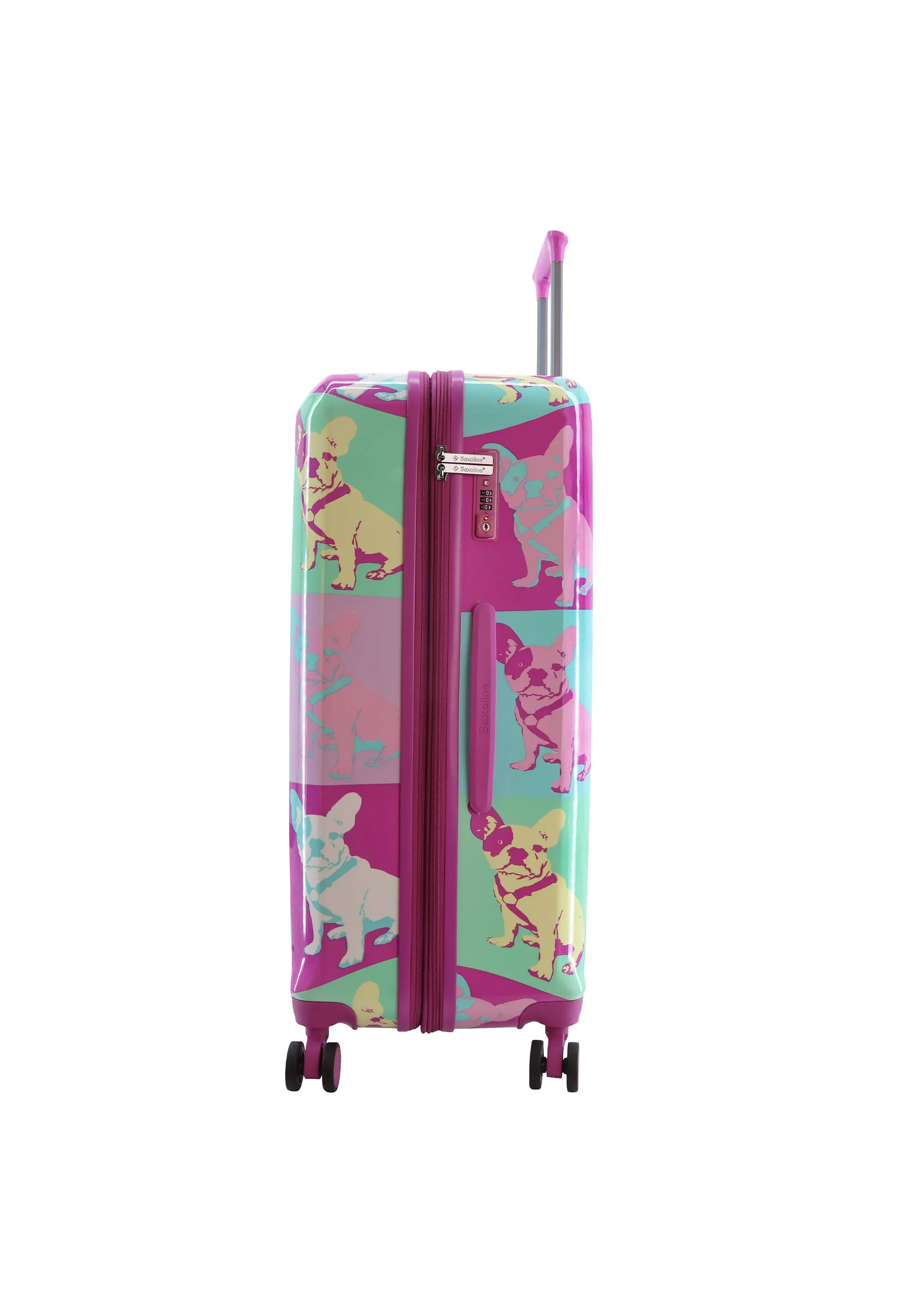 Saxoline Blue Bulldog Emotion Hard Suitcase / Luggage / Trolley - 55/67/77 cm (S/M/L)