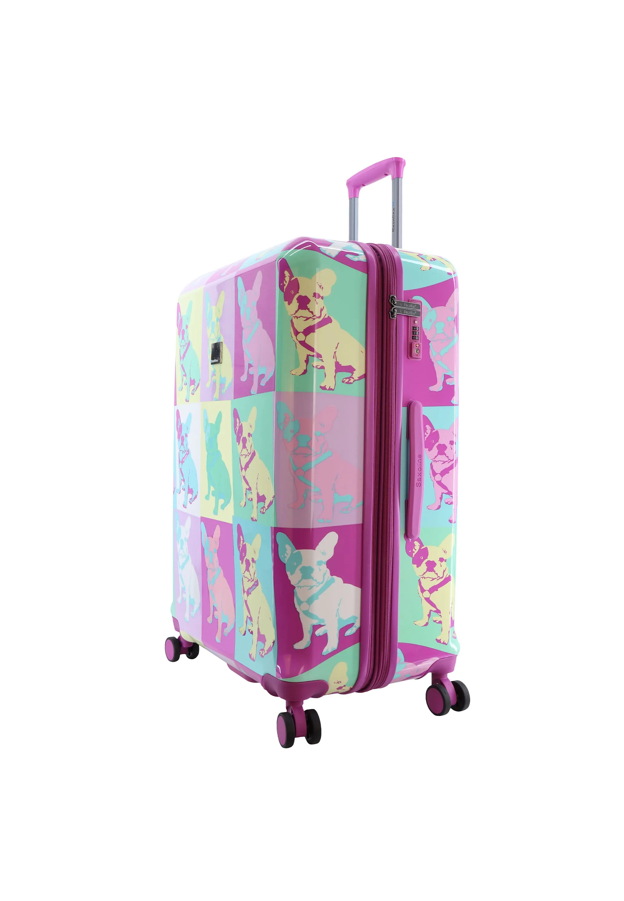 Saxoline Blue Bulldog Emotion Hard Suitcase / Luggage / Trolley - 55/67/77 cm (S/M/L)