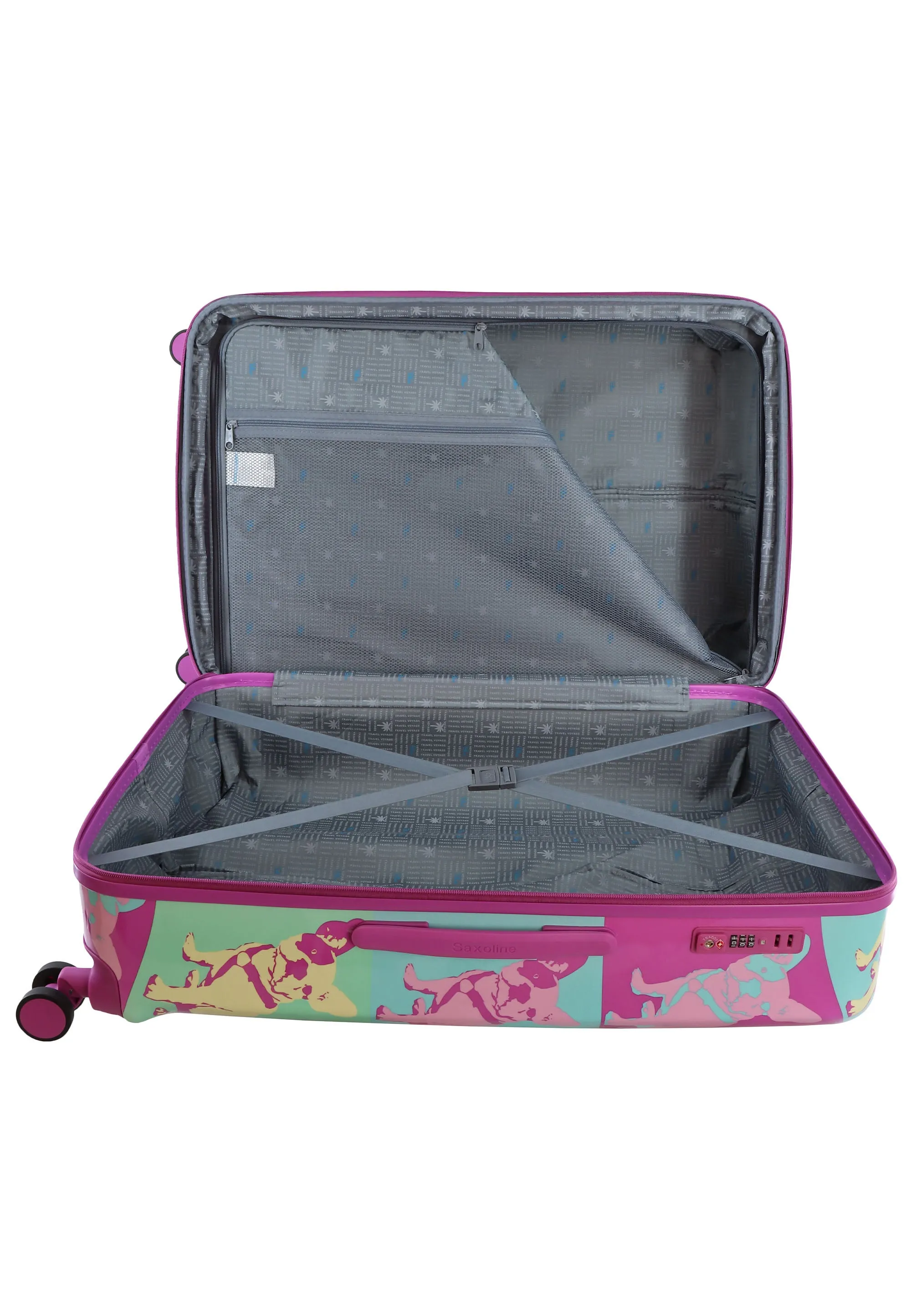 Saxoline Blue Bulldog Emotion Hard Suitcase / Luggage / Trolley - 55/67/77 cm (S/M/L)