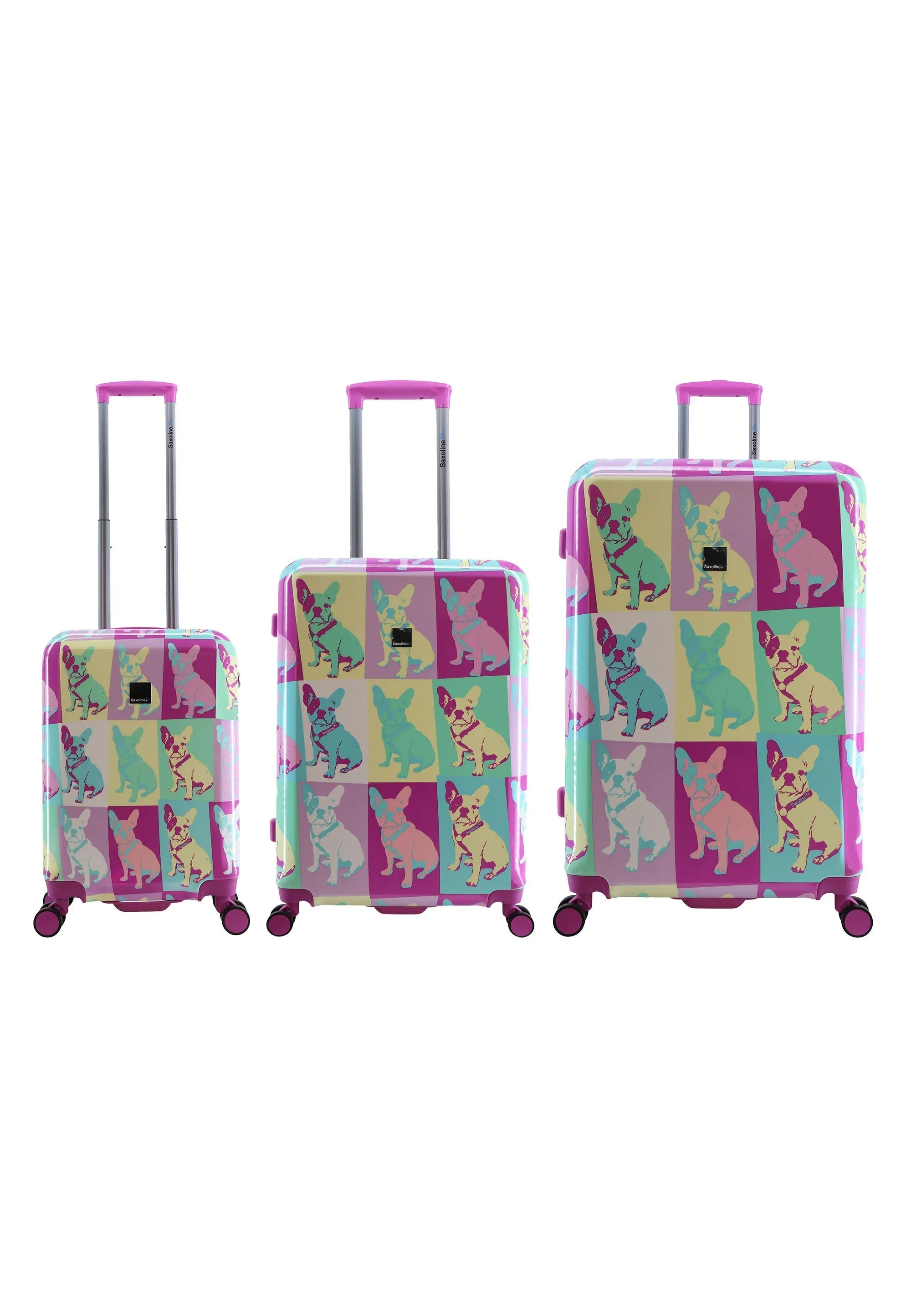 Saxoline Blue Bulldog Emotion Hard Suitcase / Luggage / Trolley - 55/67/77 cm (S/M/L)