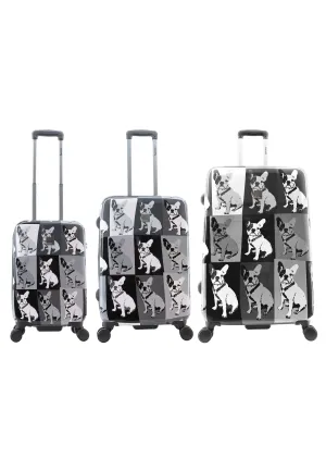 Saxoline Blue Bulldog Monochrome Hard Suitcase / Luggage / Trolley - 55/67/77 cm (S/M/L)