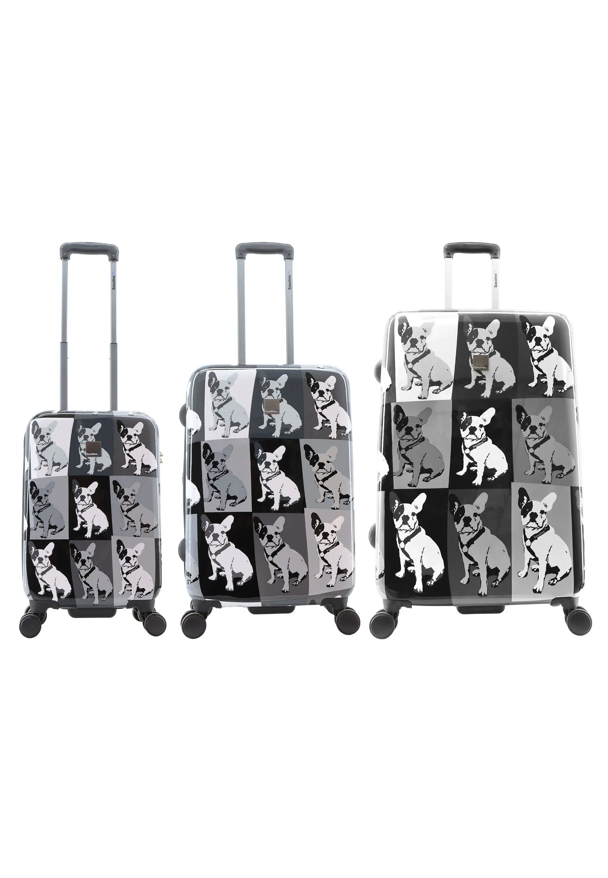 Saxoline Blue Bulldog Monochrome Hard Suitcase / Luggage / Trolley - 55/67/77 cm (S/M/L)