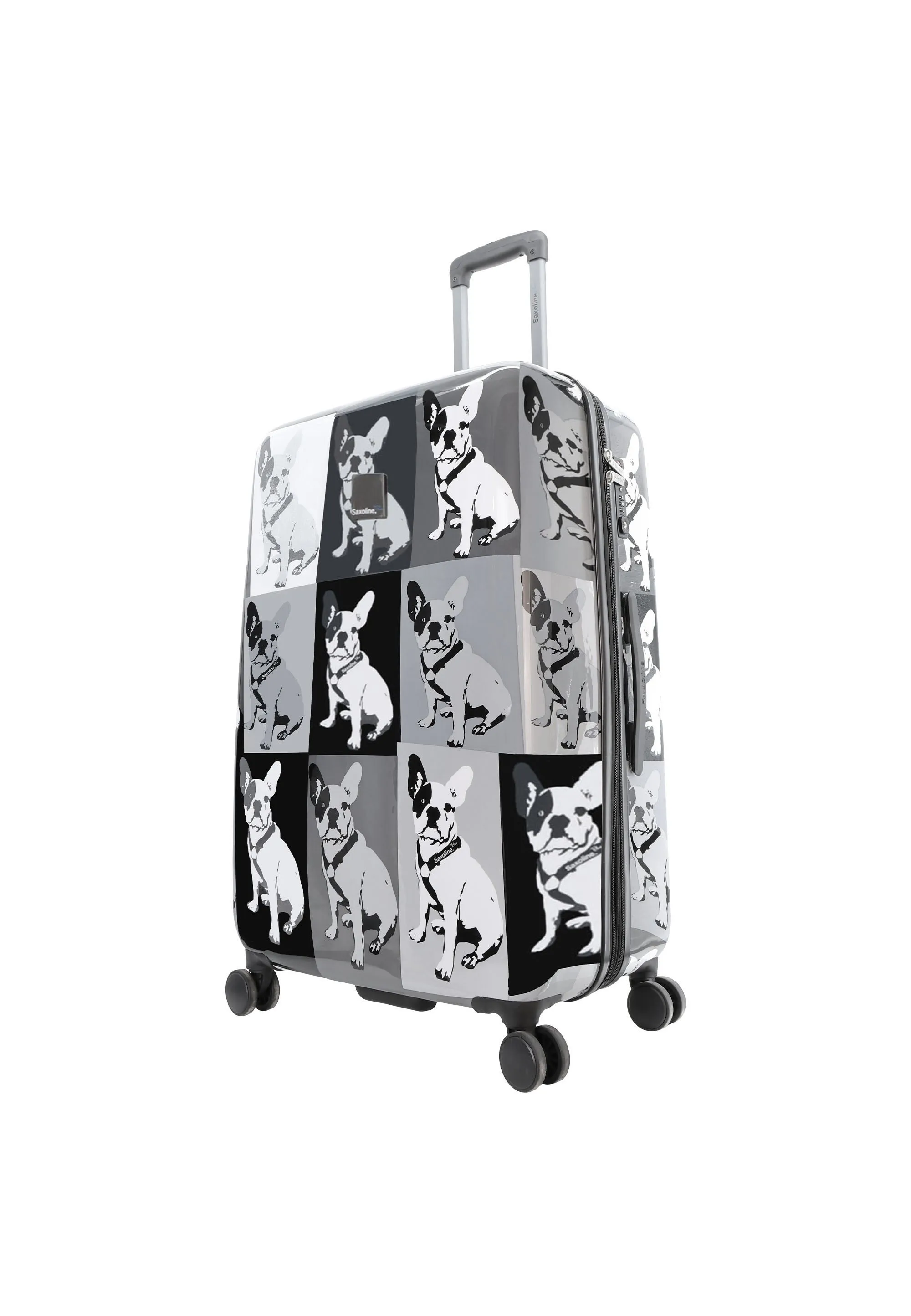 Saxoline Blue Bulldog Monochrome Hard Suitcase / Luggage / Trolley - 55/67/77 cm (S/M/L)