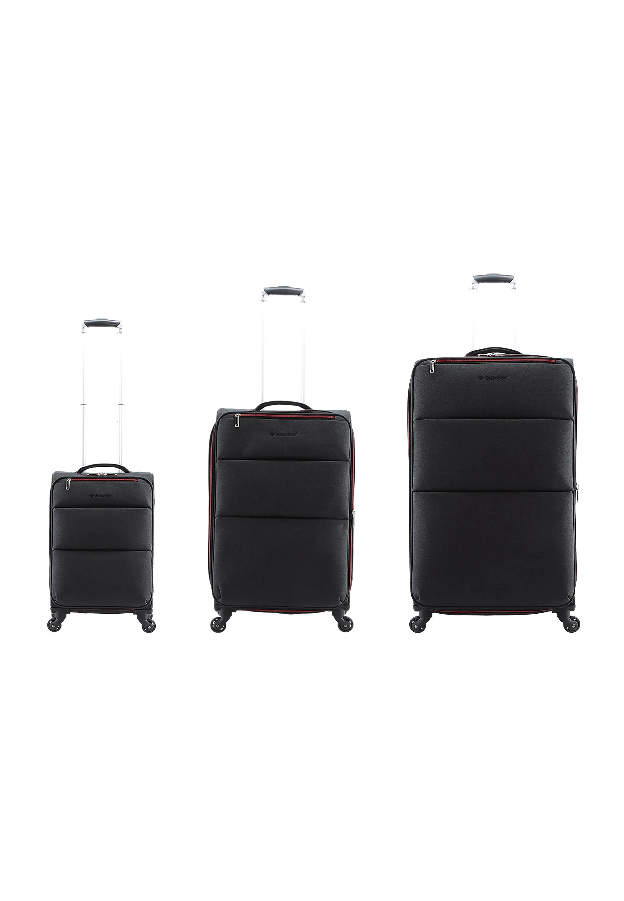 Saxoline Relax Red zipper Soft Luggage / Trolley / Suitcase Anthracite
