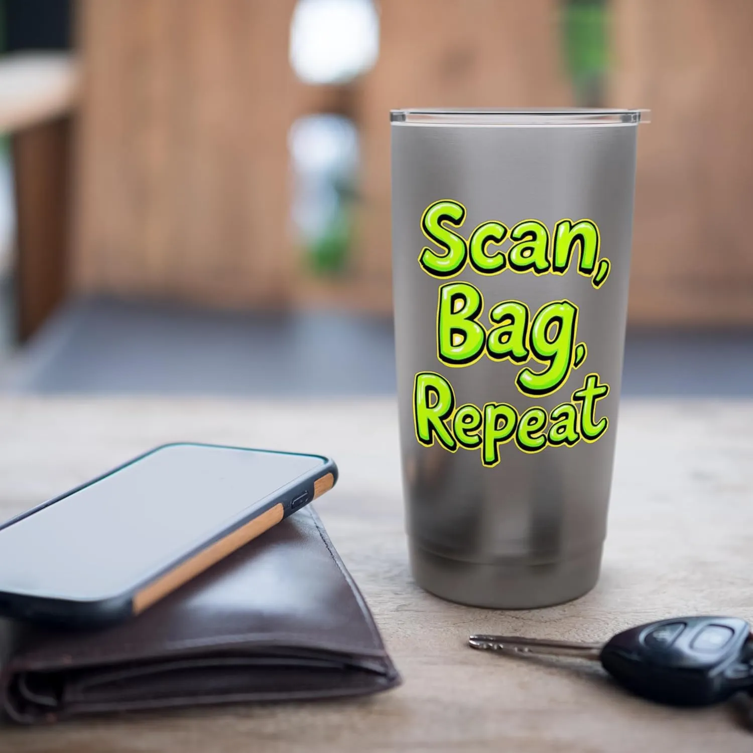 Scan Bag Repeat Funny Self-Checkout Efficiency Retail Humor Stainless Steel Insulated Tumbler