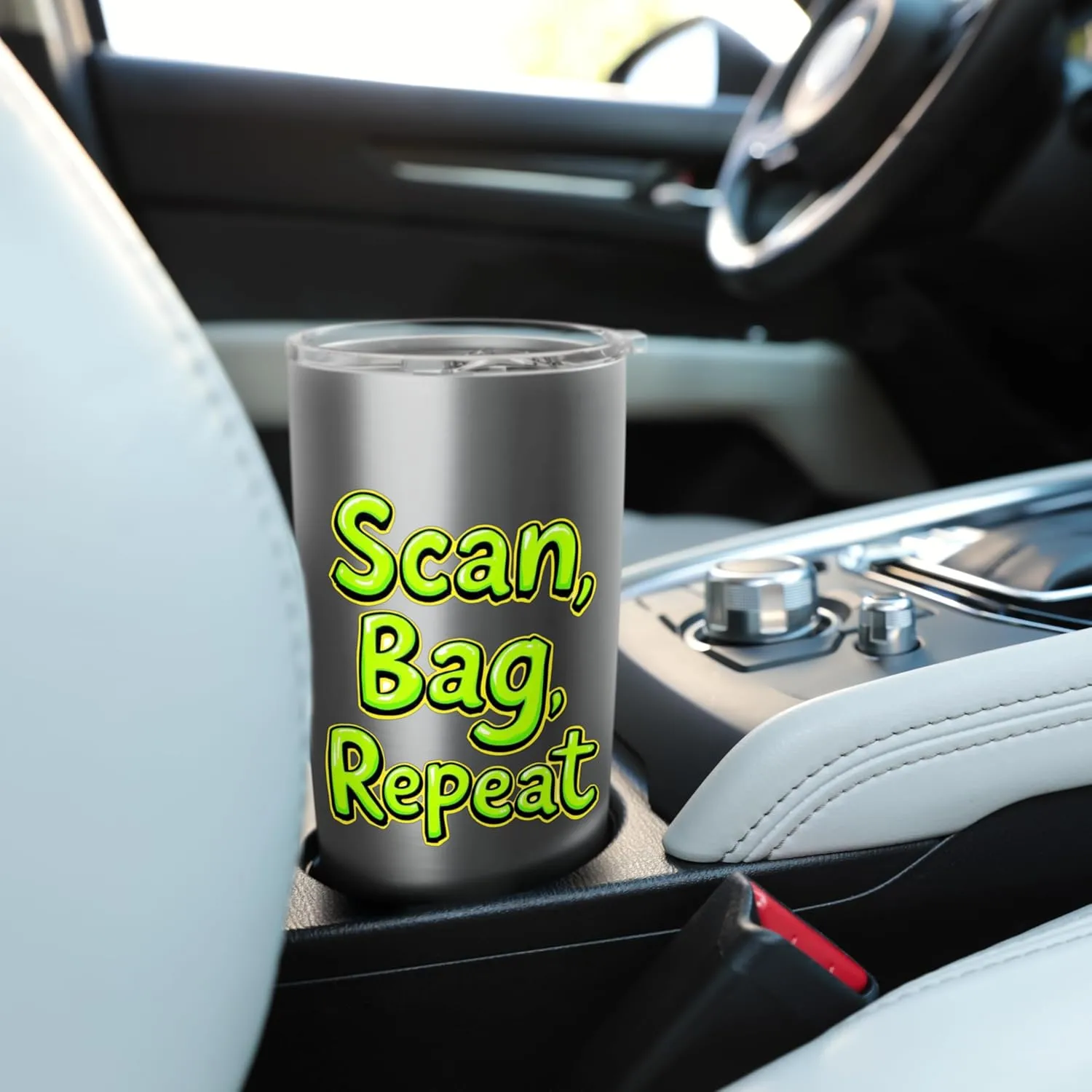 Scan Bag Repeat Funny Self-Checkout Efficiency Retail Humor Stainless Steel Insulated Tumbler