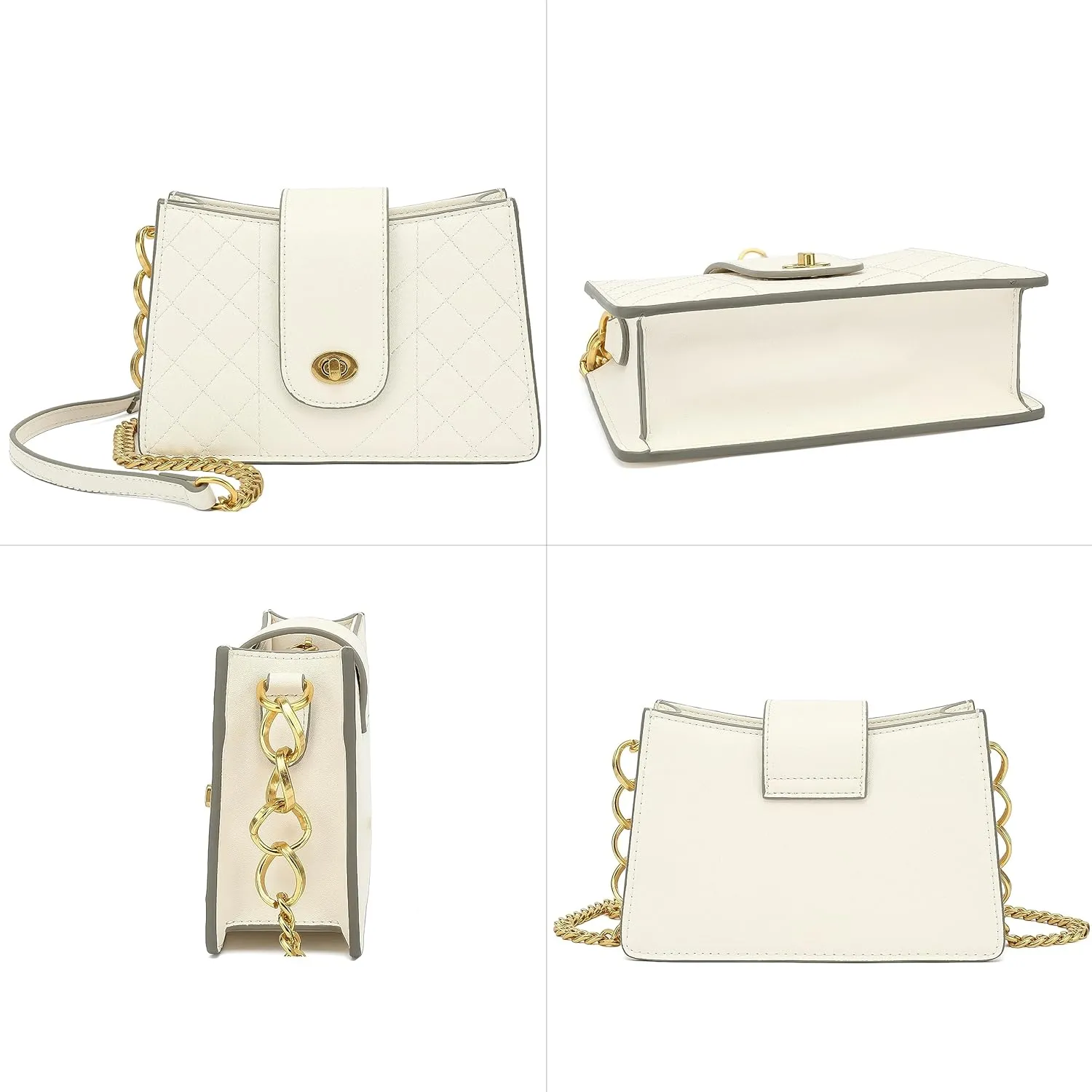 Scarleton Crossbody Bags for Women, Quilted Shoulder Bag Purse, Gold Chain Crossbody Bag Purses for Women, H2117