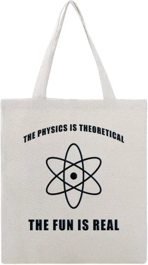 Science Physics Physicist Tote Bag Canvas Handbags Large Shoulder Bag Shopping Grocery Bags for Work Travel Shopping