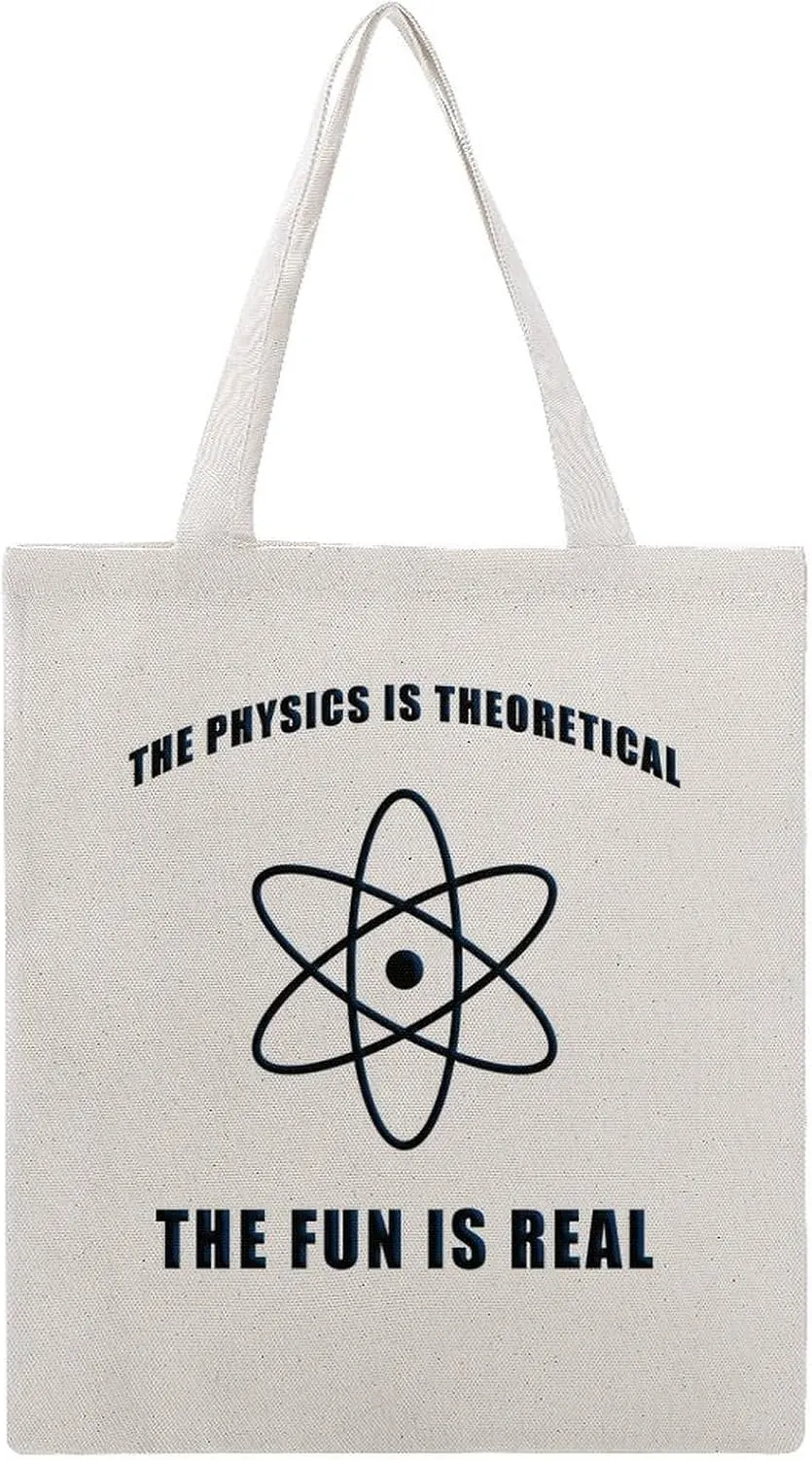 Science Physics Physicist Tote Bag Canvas Handbags Large Shoulder Bag Shopping Grocery Bags for Work Travel Shopping