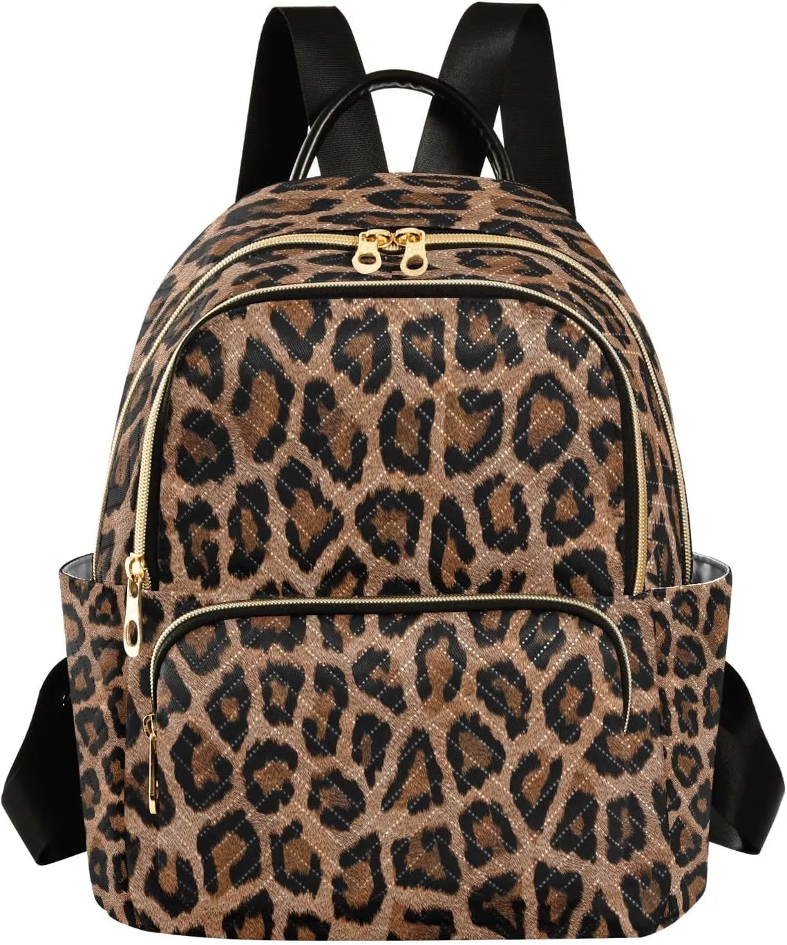 senya Black Leopard Women Backpack Purse Travel Daypack Shoulder Bag