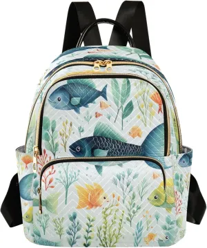 senya Seaweed Fish Women Backpack Purse Travel Daypack Shoulder Bag