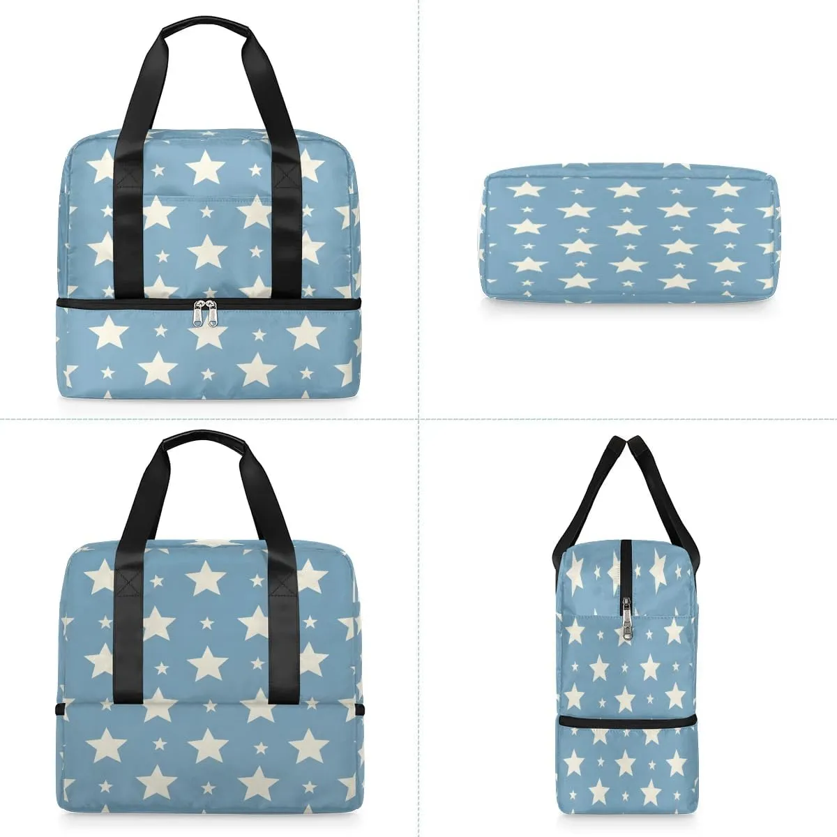 Shape - Five Pointed Star (2) Travel Duffel Bag Dry Wet Separated Sports Tote Travel Duffle Bag Gym Workout Bag Women Travel Duffel Bag for Women, Travel, Gym, Work