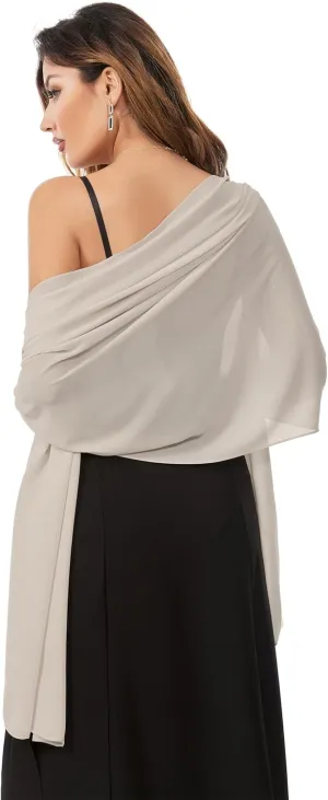 Shawls and Wraps for Evening Dresses Sheer Chiffon Women Elegant Soft Silky Sparkly Wedding Bridal Scarf