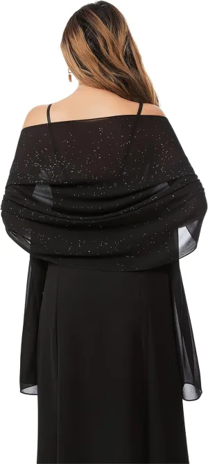 Shawls and Wraps for Evening Dresses Sheer Chiffon Women Elegant Soft Silky Sparkly Wedding Bridal Scarf