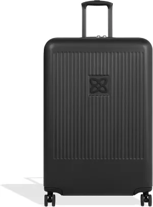 Sherpani Meridian, 29 Inch Travel Hardside Luggage, Durable Hardshell Luggage, Expandable Suitcase with 4 Double Spinner Wheels, Checked Luggage for Women (Black)