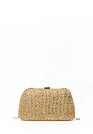 Shiny Raffia Box - Gold