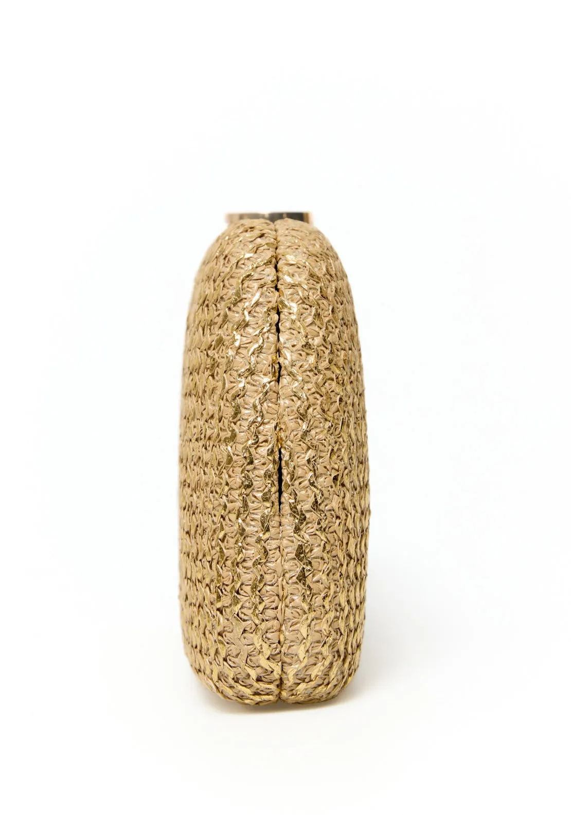 Shiny Raffia Box - Gold