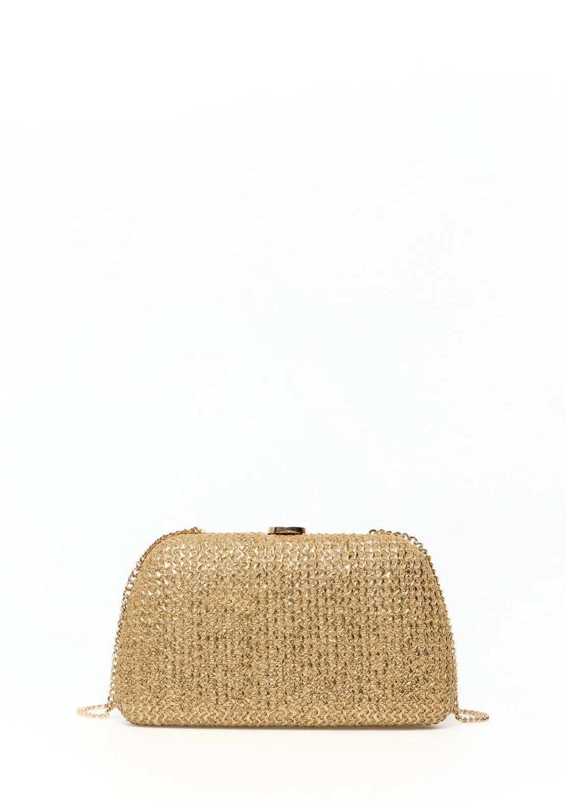 Shiny Raffia Box - Gold
