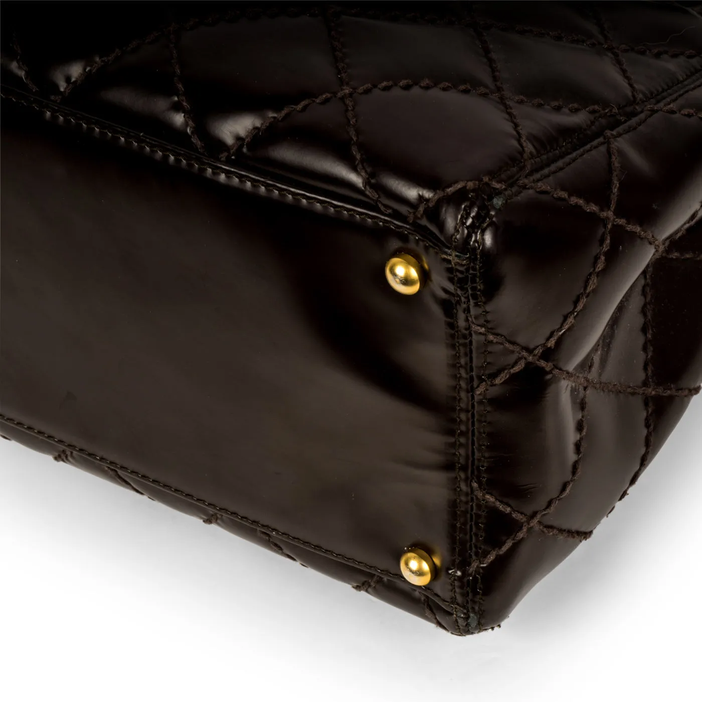 Shopping Tote Patent - Dark Br