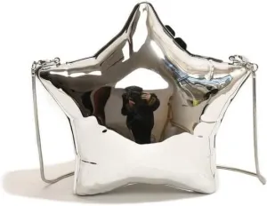 Shoulder bag, personality trend fashion shoulder bag, acrylic chain star bag solid color, metal color foreign style shoulder bag, women's bag