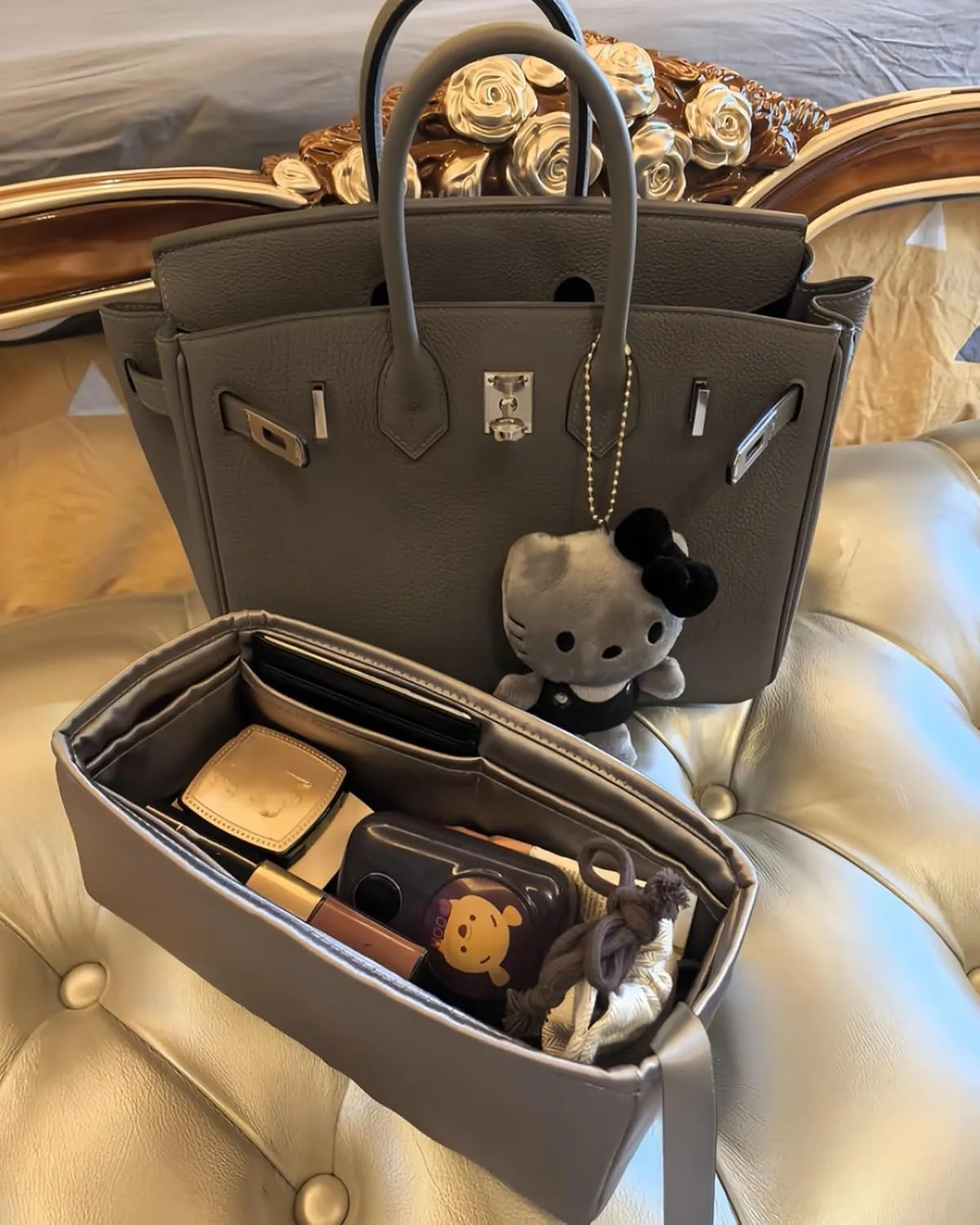 Silky Smooth Purse Organizer for Hermes Birkin 20/25/30/35/40 Bags-Lightweight Luxury Handbag Insert with Soft Touch Inner Liner(Custom,BK20)