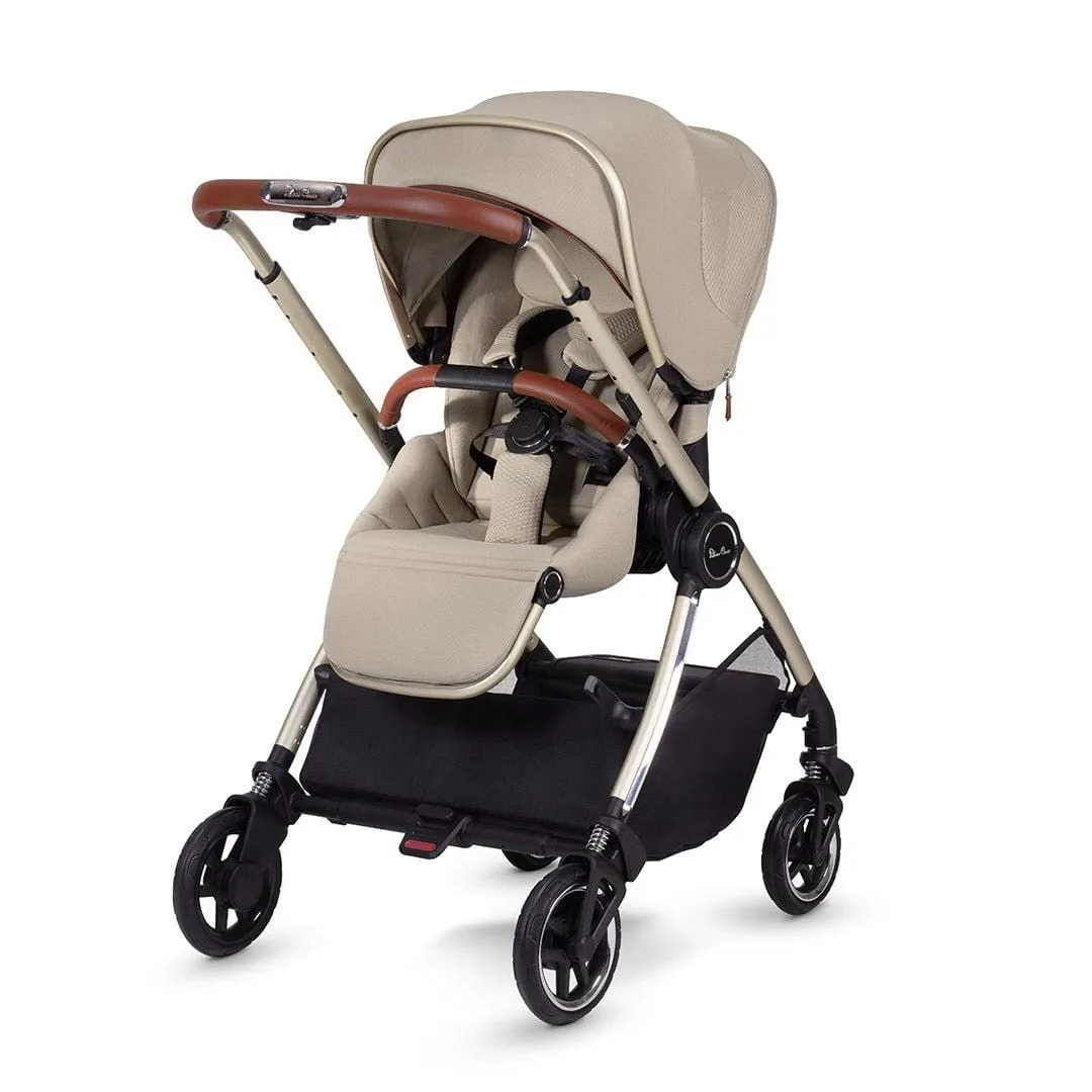 Silver Cross Dune Pushchair with First Bed Folding Carrycot - Stone