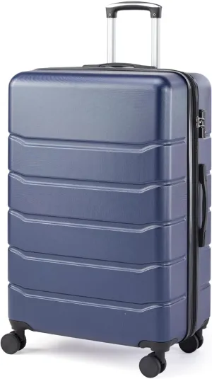 Simple Deluxe 20 Inch Hardside Carry On Luggage, Suitcase with Double Spinner Wheels & TSA Lock, Hard Shell, Expandable Rolling Lightweight, Blue