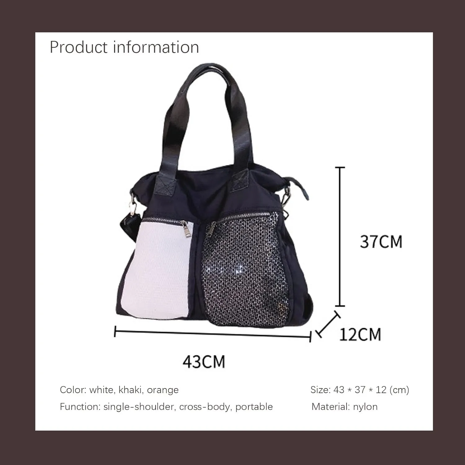 Single shoulder bag Women's European and American style contrast mesh bag Women's casual messenger bag