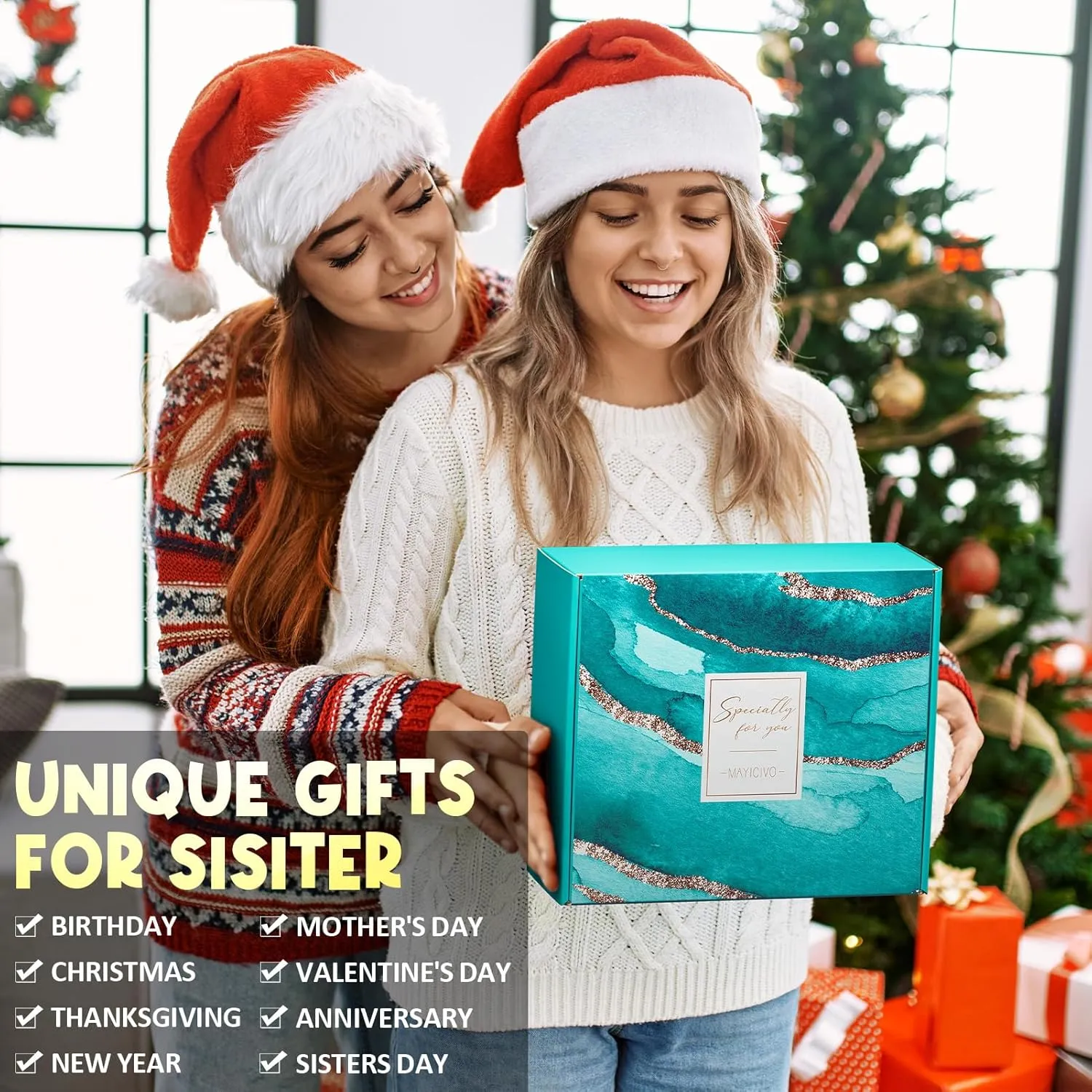 Sisters Gifts from Sister, Mothers Day Gifts for Sister from Brother, Best Sister Birthday Gifts for Sister in Law Soul Sister, Funny Sister Gifts Unique Sister Gift Basket w/Retro Canvas Tote Bag