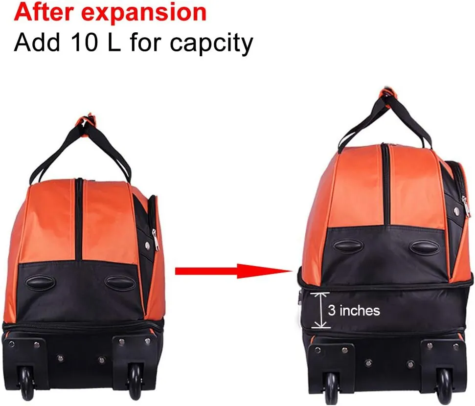 SIYUAN Tote Suitcase Duffel Bag with Wheels Mens Womens Medium Luggage Trolley Case Rolling Duffel Red Medium 20 Inches