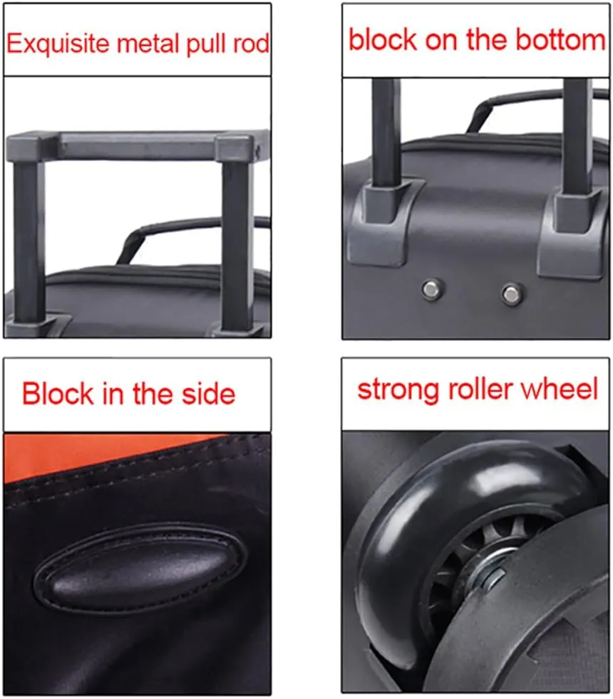 SIYUAN Tote Suitcase Duffel Bag with Wheels Mens Womens Medium Luggage Trolley Case Rolling Duffel Red Medium 20 Inches